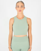 Womens Cropped Vest - Sage Green image 0