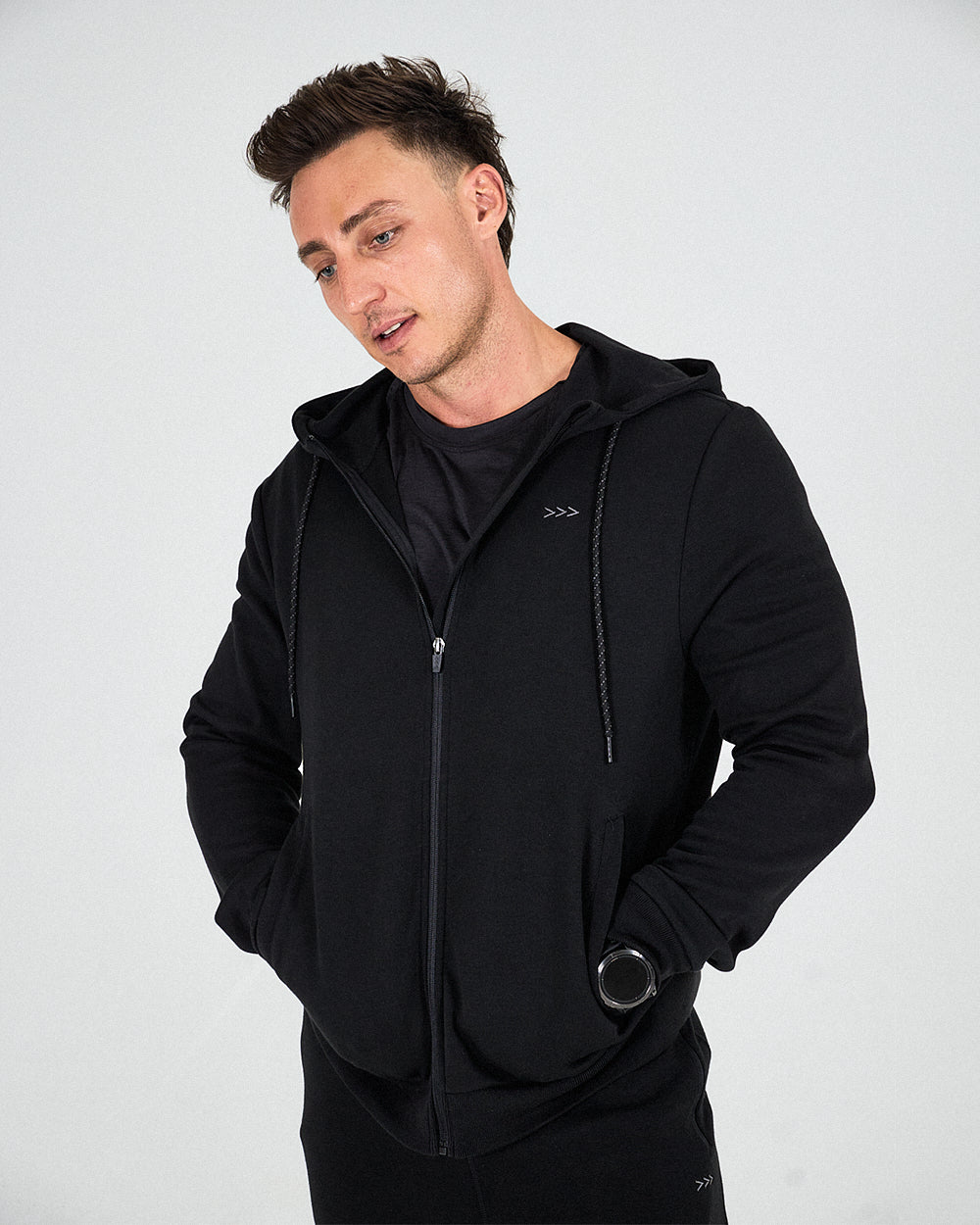 Mens Scuba Hoodie - Black image 2