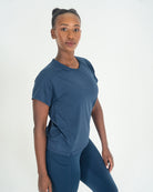 Womens Pinhole Boxy Tee - Navy image 2