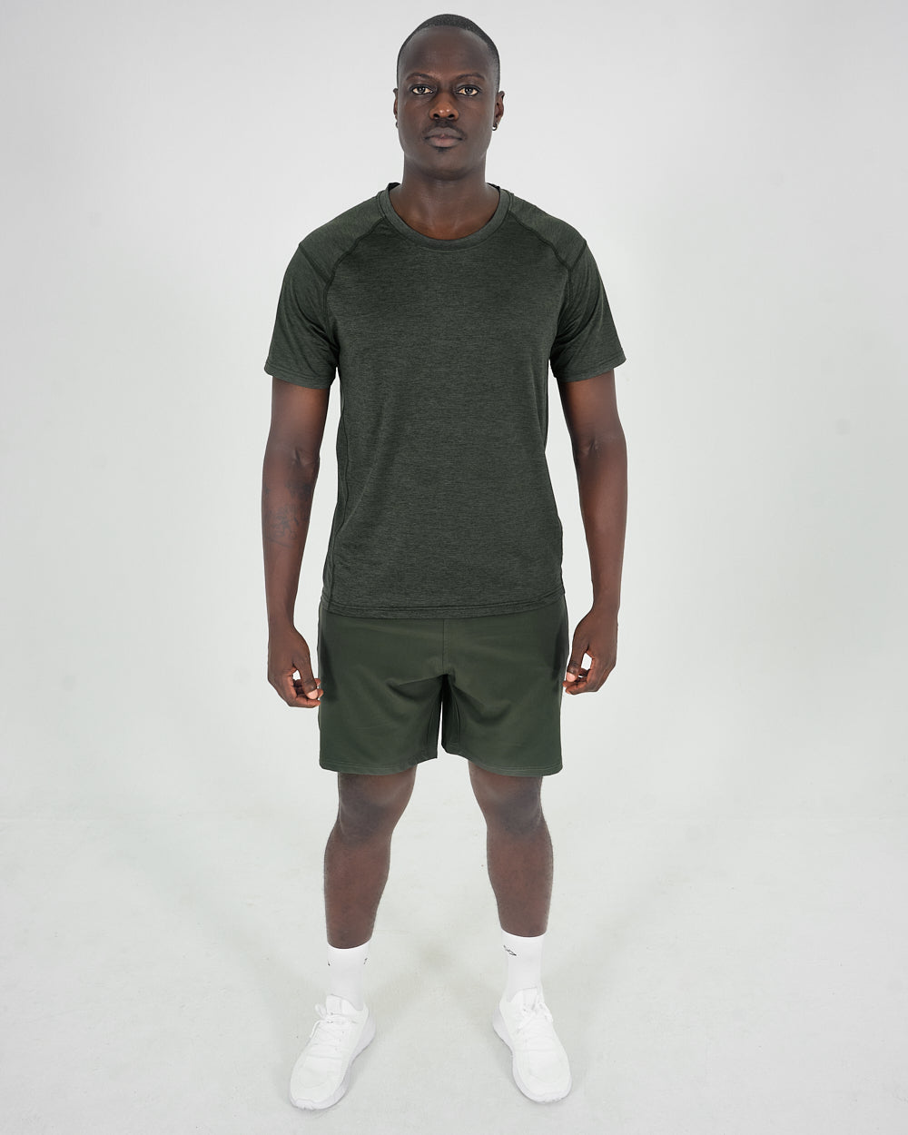 Mens Melange Activ Tee - Olive Green image 5