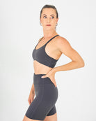 Womens Strappy Sports Bra - Sapphire Grey image 3