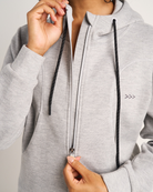 Womens Scuba Hoodie - Grey Melange image 3