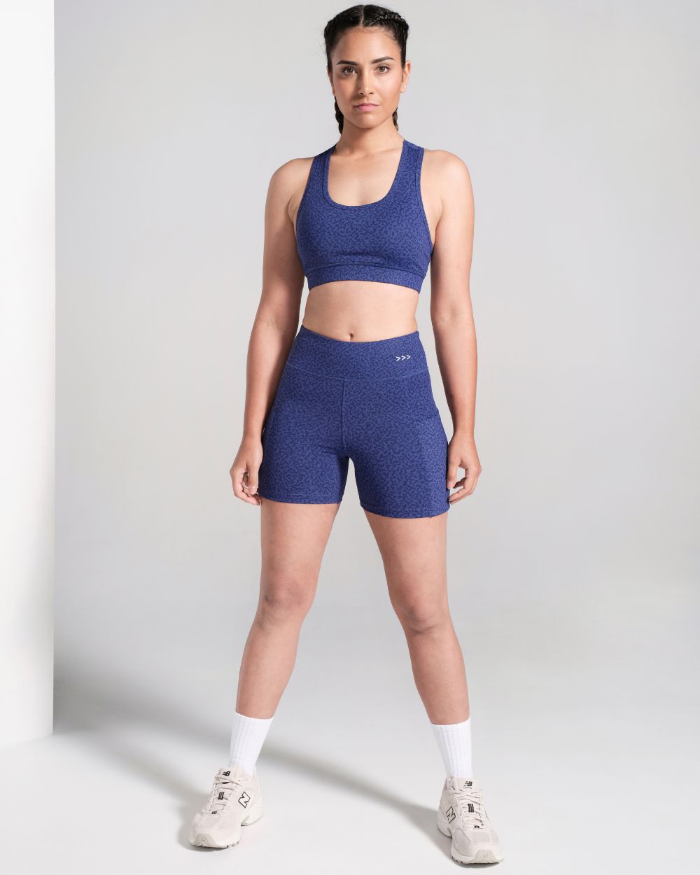 Printed Racerback Sports Bra - Electric Blue image 4