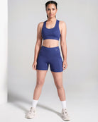 Printed Racerback Sports Bra - Electric Blue image 4