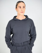 Womens Relaxed Cropped Hoodie - Sapphire Grey image 0