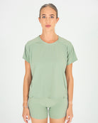Womens Pinhole Boxy Tee - Sage Green image 0