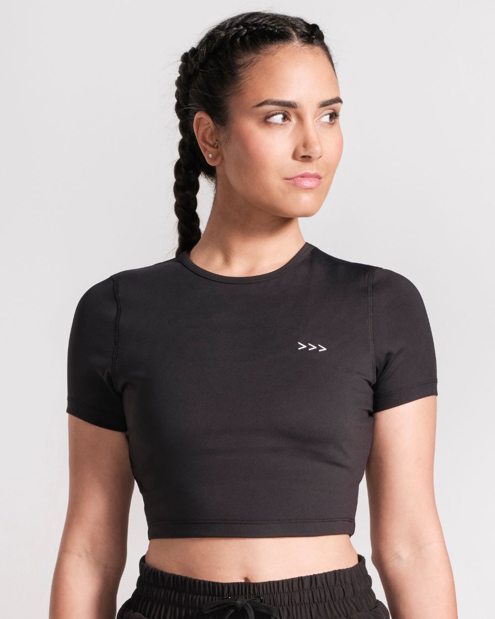 Fitted Cropped Tee - Black image 0