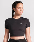 Fitted Cropped Tee - Black image 0