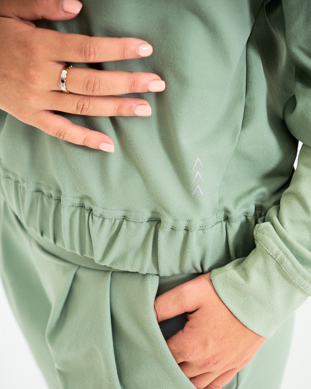 Womens Relaxed Yoga Hoodie - Sage Green image 4