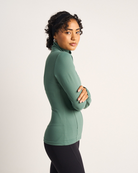Womens Fitted Long Sleeve Jacket - Forest Green image 2