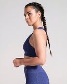 Printed Racerback Sports Bra - Electric Blue image 3