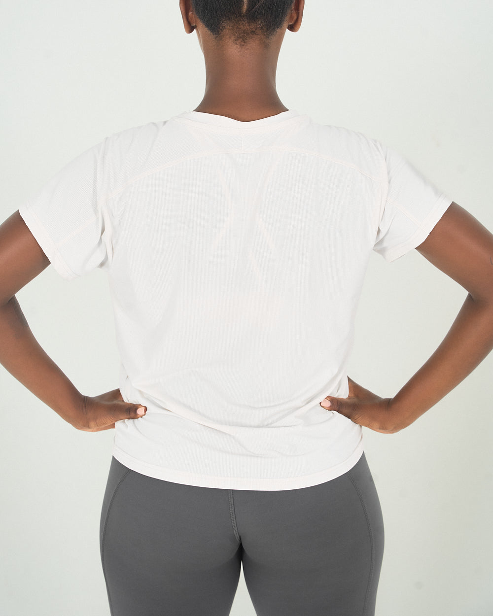 Womens Pinhole Boxy Tee - Vanilla White image 2