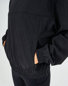 Womens Quarter Zip Jacket - Black image 3