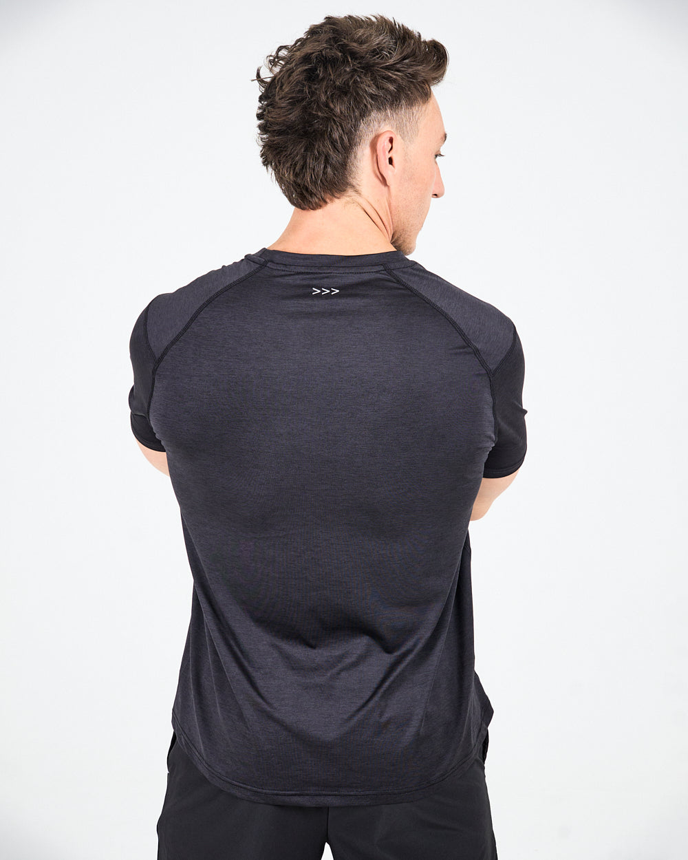 Mens Melange Activ Tee - Black image 3
