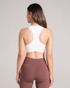 Racerback Sports Bra - Off White image 2