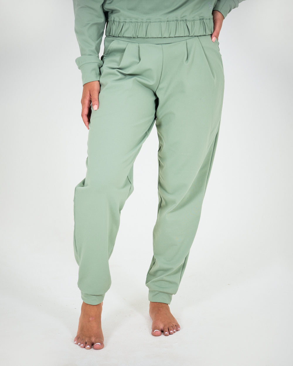 Womens Relaxed Yoga Pants - Sage Green image 0