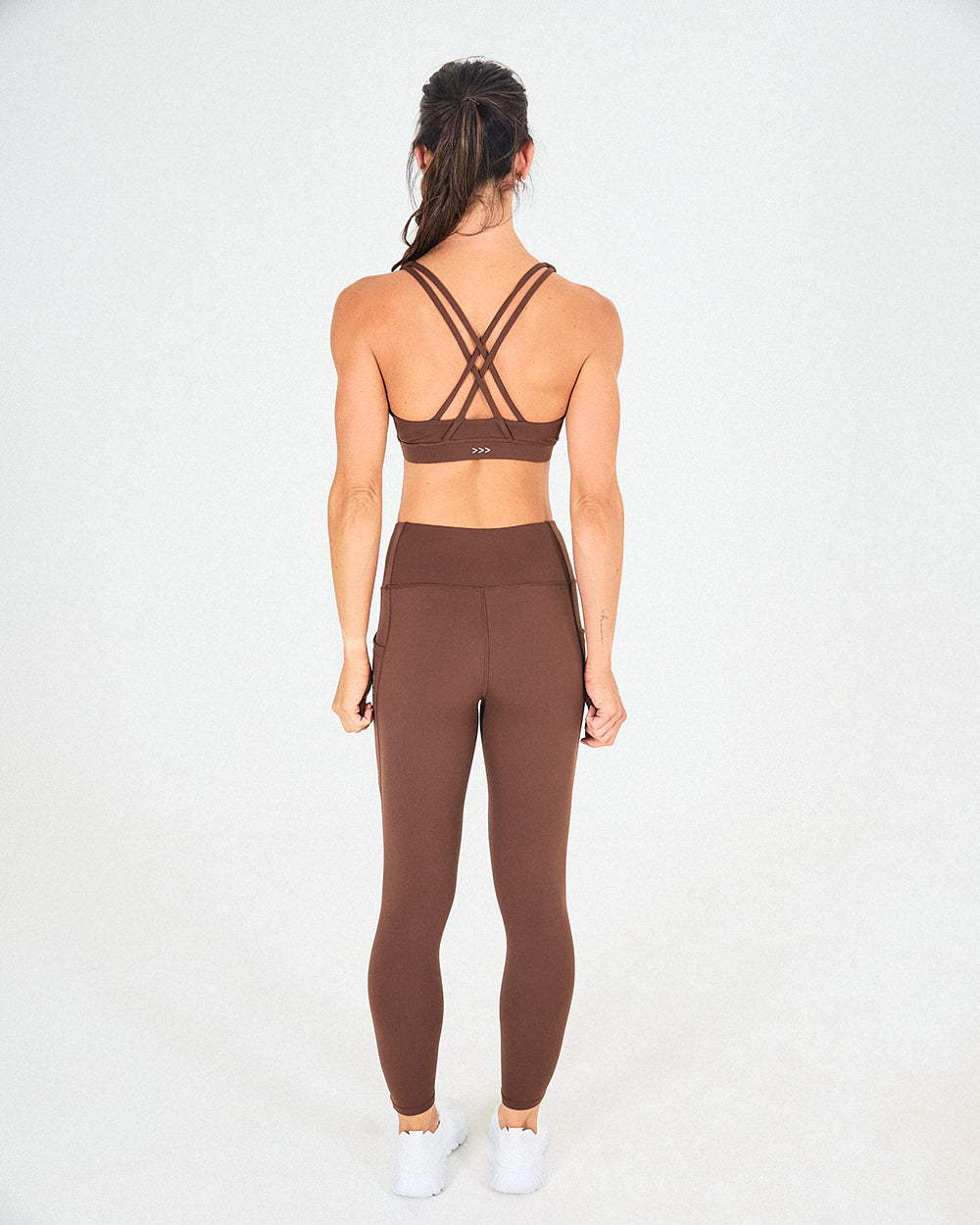 Womens Core Sports Bra - Mocha Brown image 5