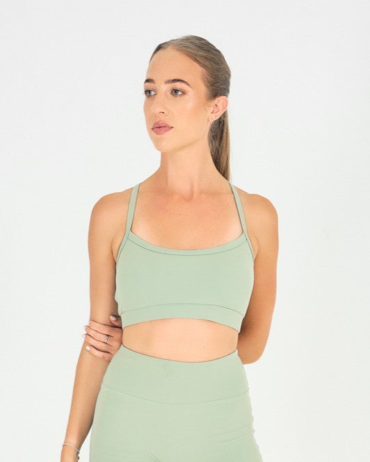 Womens Y Back Sports Bra - Sage Green image 0
