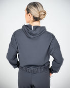 Womens Relaxed Cropped Hoodie - Sapphire Grey image 2