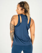 Womens Racerback Tank Top - Navy image 2