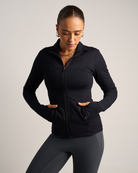 Womens Fitted Long Sleeve Jacket - Black image 2