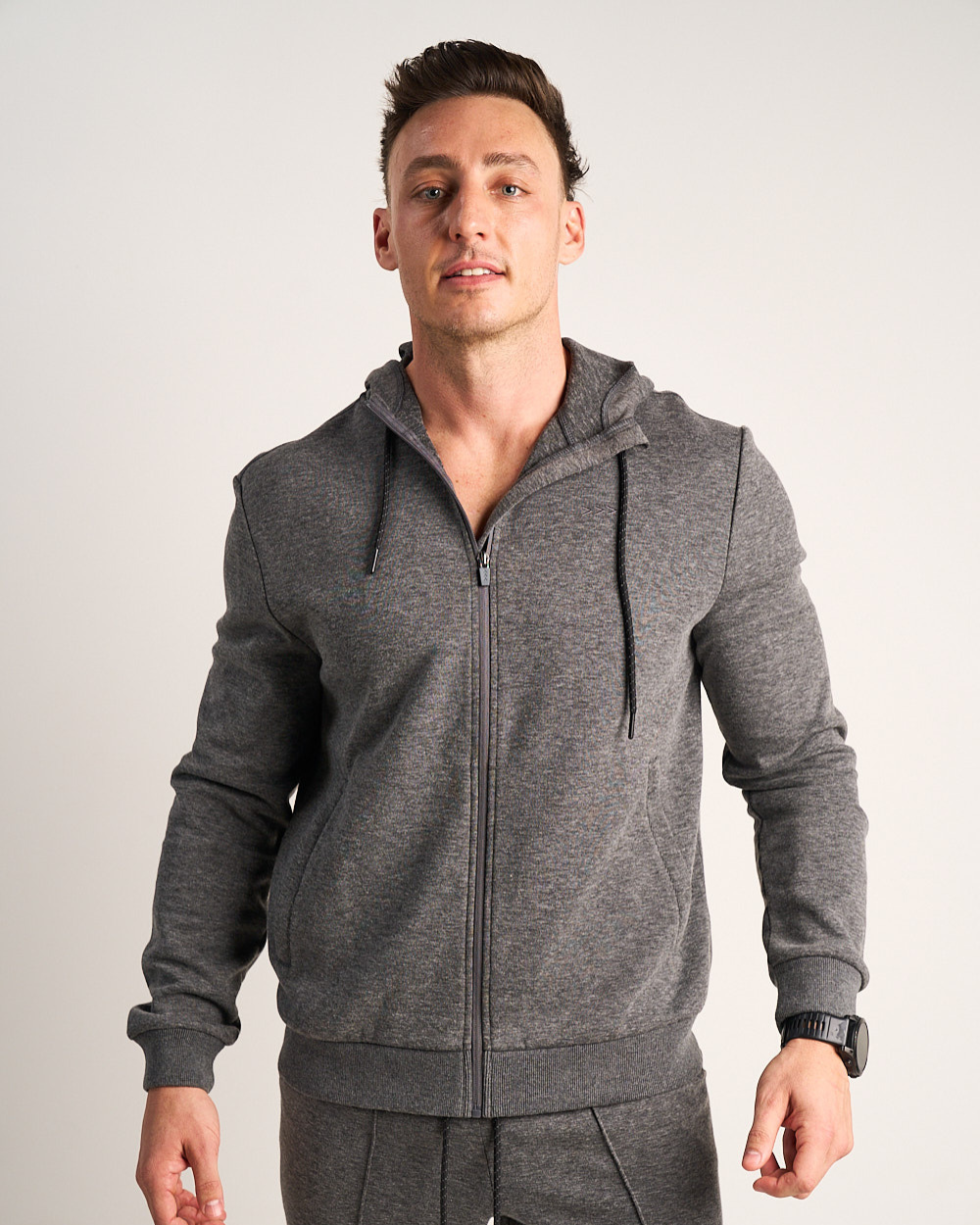 Mens Scuba Hoodie - Charcoal Melange image 0