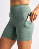 Womens Bike Shorts - Forest Green image 2