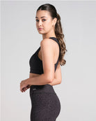 Printed Racerback Sports Bra - Black image 3