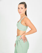 Womens Strappy Sports Bra - Sage Green image 4