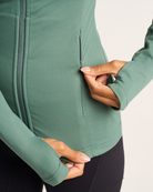 Womens Fitted Long Sleeve Jacket - Forest Green image 4