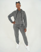 Womens Scuba Hoodie - Charcoal Melange image 4
