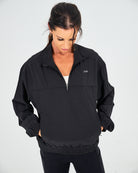 Womens Quarter Zip Jacket - Black image 0