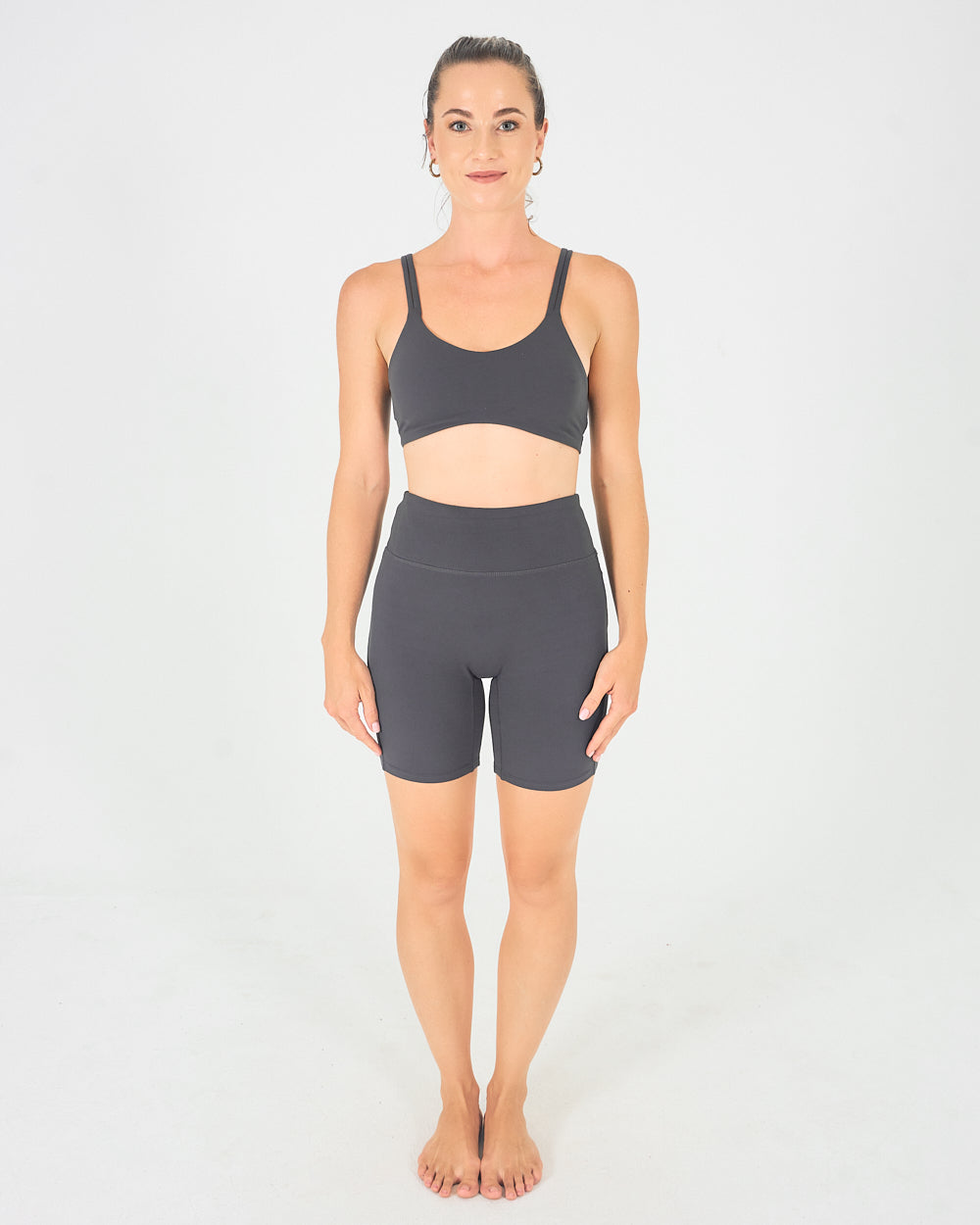 Womens Strappy Sports Bra - Sapphire Grey image 4