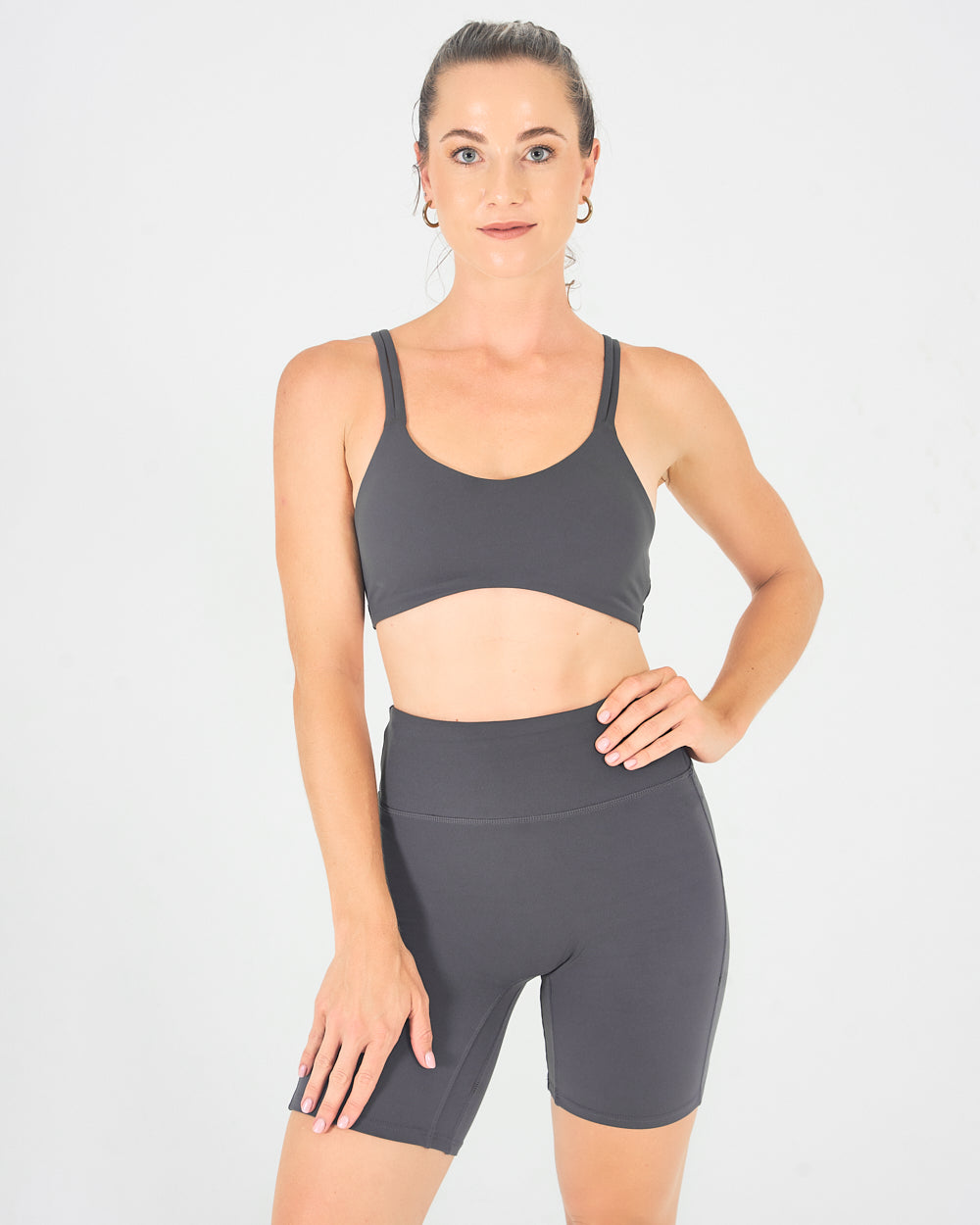 Womens Mid-Thigh Shorts - Sapphire Grey image 4