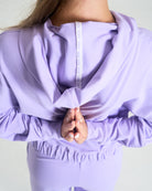Womens Relaxed Cropped Hoodie - Lilac image 4