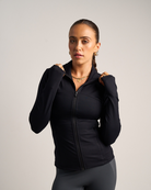 Womens Fitted Long Sleeve Jacket - Black image 0
