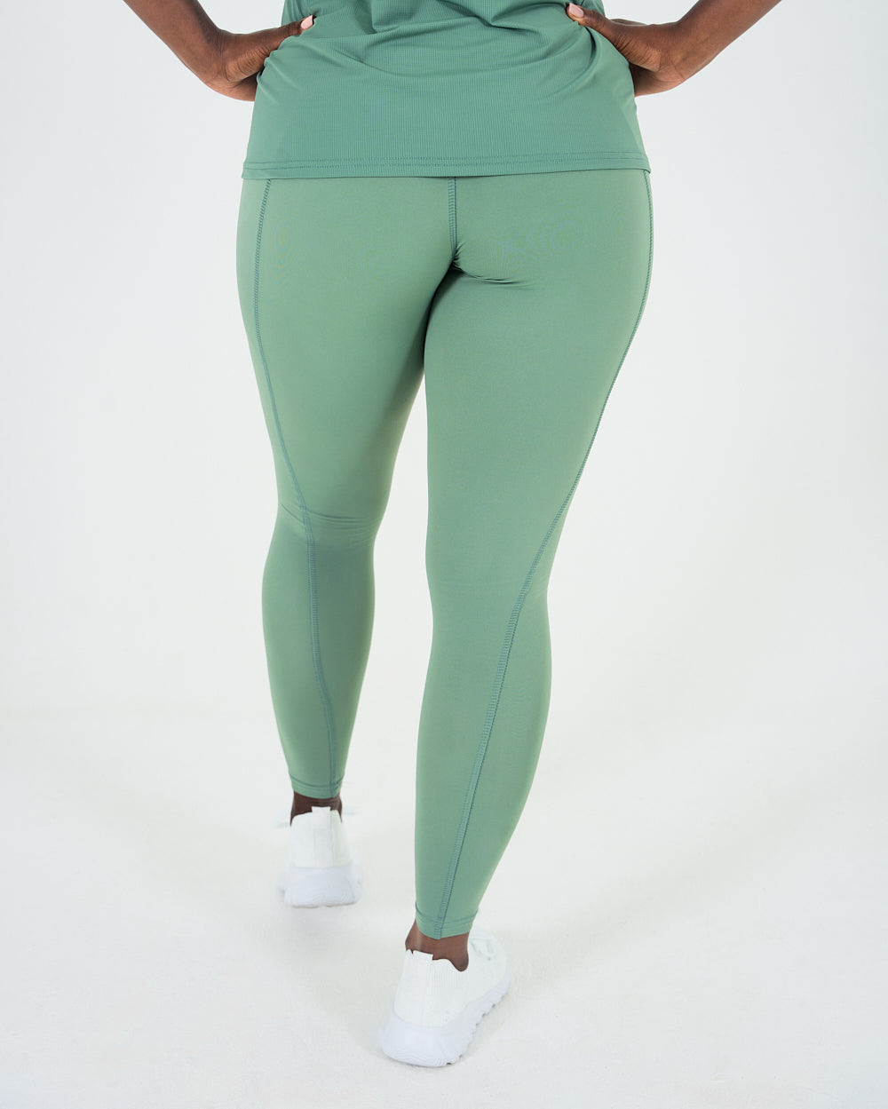 Womens Full Length Leggings - Forest Green image 2