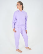 Womens Relaxed Cropped Hoodie - Lilac image 5