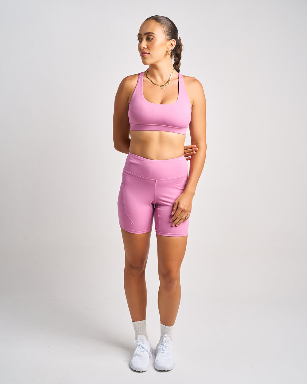 Womens Bike Shorts - Dusty Pink image 5