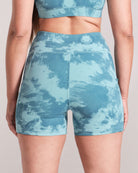 Printed Bike Shorts - Teal image 2