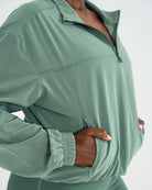 Womens Quarter Zip Jacket - Forest Green image 4