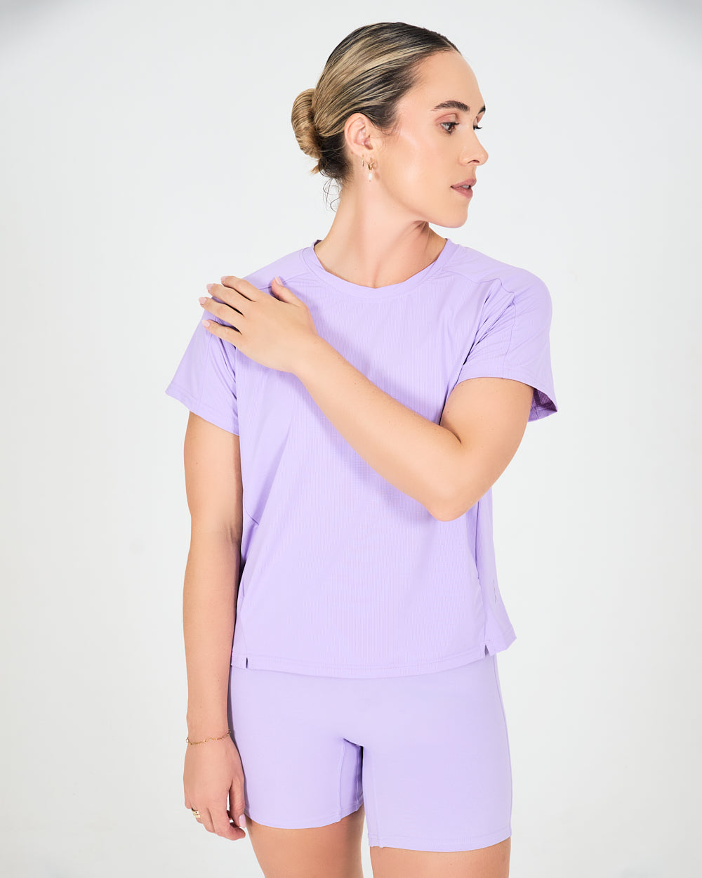 Womens Pinhole Boxy Tee - Lilac image 0