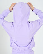 Womens Relaxed Cropped Hoodie - Lilac image 2