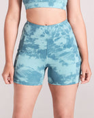 Printed Bike Shorts - Teal image 0