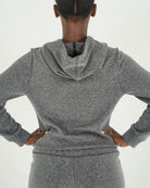Womens Scuba Hoodie - Charcoal Melange image 2