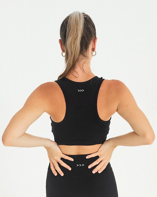 Womens Cropped Vest - Black image 3