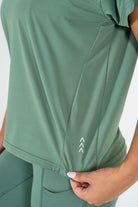 Womens Pinhole Boxy Tee - Forest Green image 5