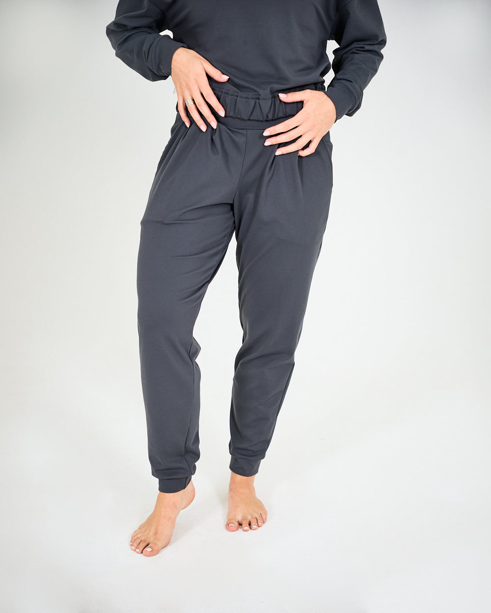 Womens Relaxed Yoga Pants - Sapphire Grey image 0