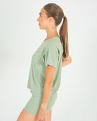 Womens Pinhole Boxy Tee - Sage Green image 2