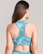 Printed Racerback Sports Bra - Teal image 2